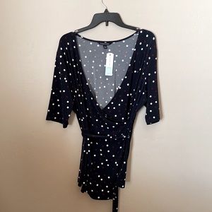 Sierah Matte Jersey Wrap Knit Top